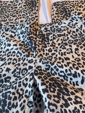 SHEIN Leopard Print Wide Leg Jeans - Black and Cream